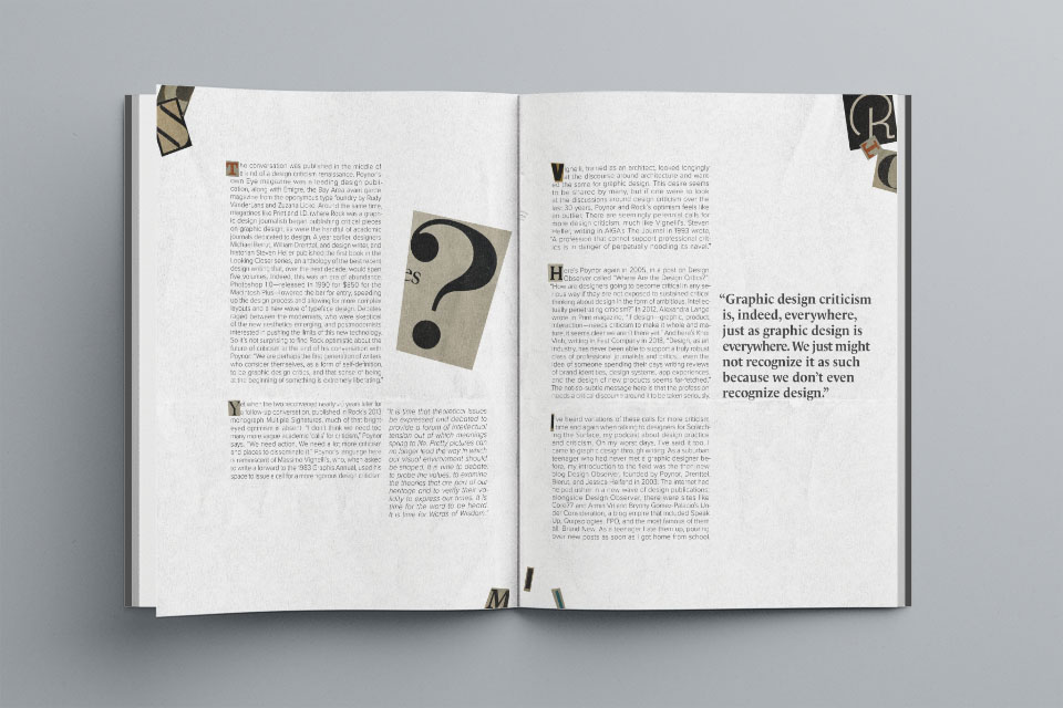 Secondary magazine spread with more randsom letters scatted.